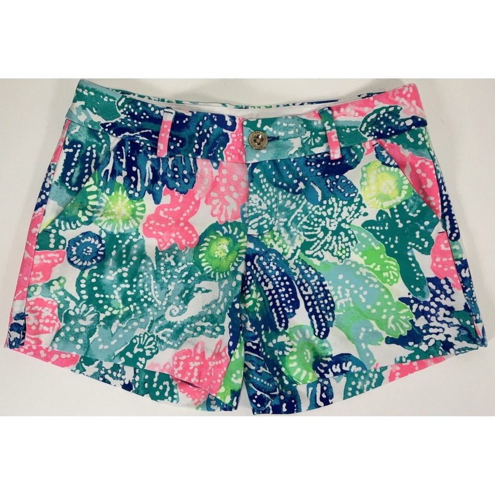 Women's Lilly Pulitzer Callahan Knit Shorts Multicolor Boho Batik Size 0